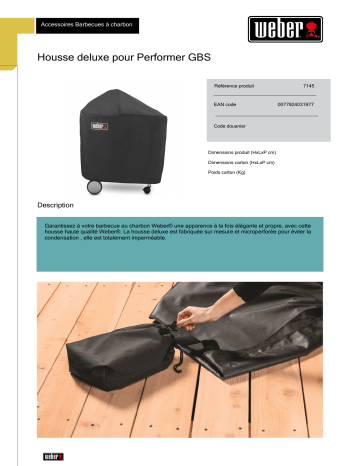 Product information | Weber de luxe pour BBQ Performer GBS Housse barbecue Product fiche | Fixfr