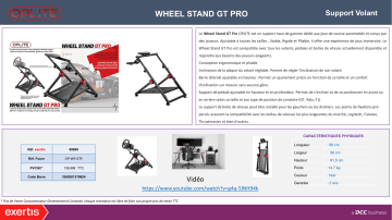 Product information | Oplite Wheel Stand GTPro pr volant/pédale/B.Vit Support Product fiche | Fixfr