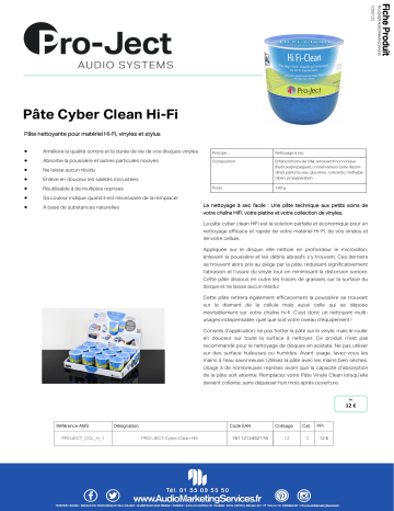 Product information | Pro-Ject Cyber Clean Hifi Nettoyant Product fiche | Fixfr