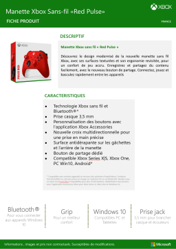 Microsoft ss Fil Red Pulse Manette Product fiche