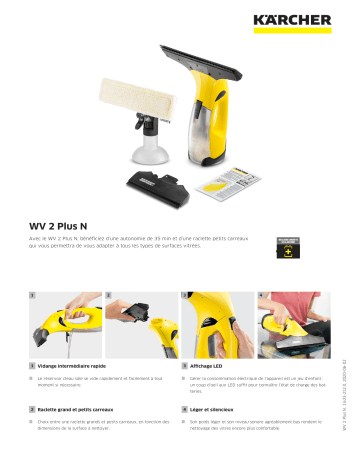 Kärcher | Product information | Karcher WV 2 PLUS N Nettoyeur vitres Product fiche | Fixfr