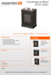 Essentielb ECHS 1502C Chauffage soufflant Product fiche