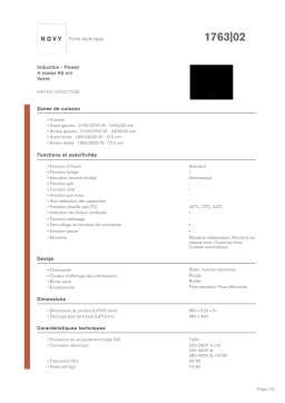 Novy 1763 Table induction Product fiche