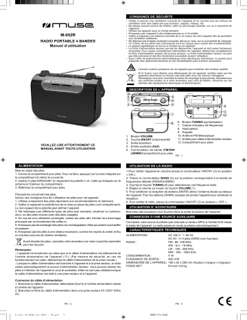Manuel du propriétaire | Muse M-051 RW blanche Radio analogique Owner's Manual | Fixfr