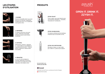 Product information | Zzysh pour système de préservation Vin Bouchon Manuel utilisateur | Fixfr