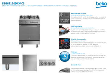 Product information | Beko FSG62120DXMCS Cuisinière gaz Manuel utilisateur | Fixfr