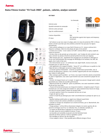 Product information | Hama Fit Track 3900 Bracelet connecté Product fiche | Fixfr