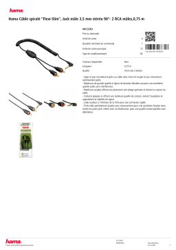 Hama spirale Jack male 3.5 mm stereo 2 R Câble Jack Product fiche