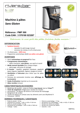 Riviera Et Bar PMP500 Machine à pâtes Product fiche