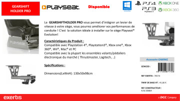 Product information | Playseat GearShift Holder Pro Accessoire levier de vitesse Product fiche | Fixfr