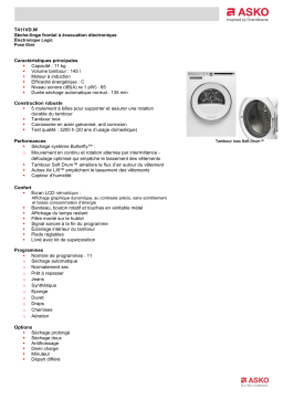 Asko T411VD.W Sèche linge à évacuation Product fiche