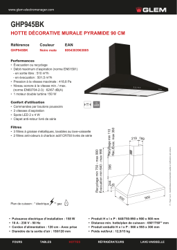 Airlux GHP945BK Hotte décorative murale Product fiche