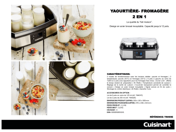 Product information | Cuisinart P0514E 12 pots + 2 faisselles 250ml Yaourtière et fromagère Product fiche | Fixfr