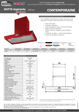 Falcon PKR110 CONTEMP INOX CHROME Hotte grande largeur Product fiche