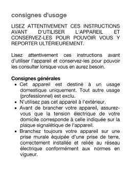 ESSENTIELB EFV 2600 NARCISSE Fer à repasser Manuel utilisateur