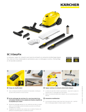 Kärcher | Product information | Karcher SC3 Easy Fix Nettoyeur vapeur Product fiche | Fixfr