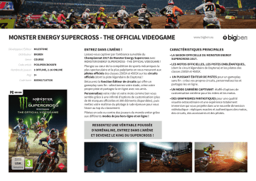 Product information | Bigben Monster Energy Supercross Jeu PC Product fiche | Fixfr