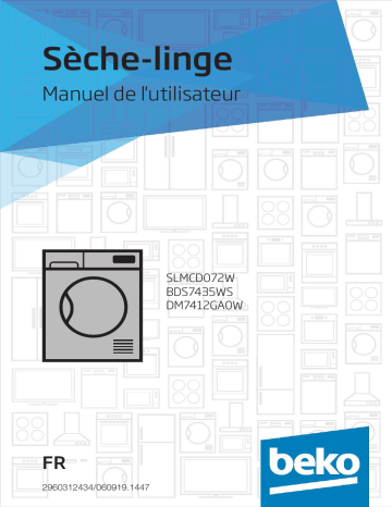 BDS8534W | Manuel du propriétaire | Beko BDS7435WS Sèche linge pompe à chaleur Owner's Manual | Fixfr