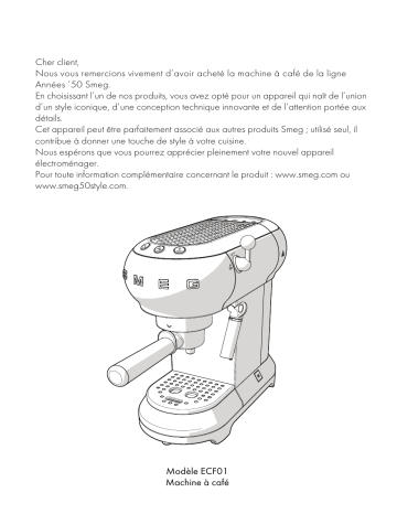 Manuel du propriétaire | Smeg ECF01WHEU Blanc Machine à expresso Owner's Manual | Fixfr