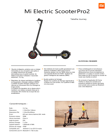 Product information | Xiaomi Pro2 FR Mi Electric Scooter Trottinette électrique Product fiche | Fixfr