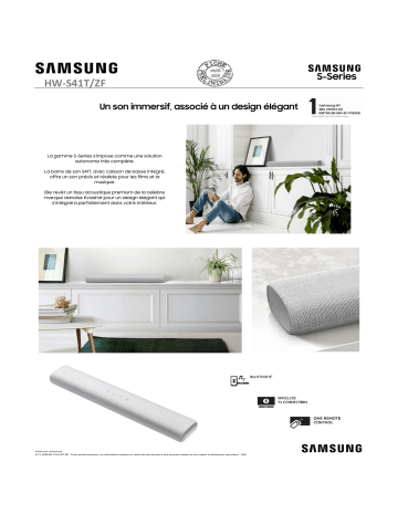 Product information | Samsung HW-S41T Barre de son Product fiche | Fixfr
