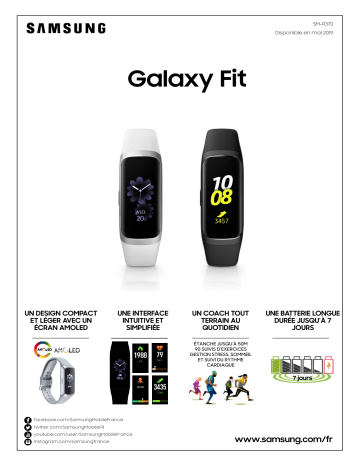 Product information | Samsung Galaxy Fit Noir Montre connectée Product fiche | Fixfr
