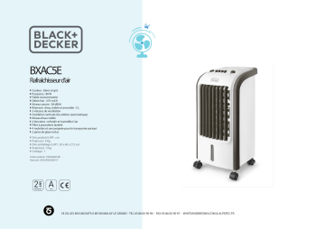 Product information | Black Et Decker BXAC5E Rafraîchisseur d'air Product fiche | Fixfr