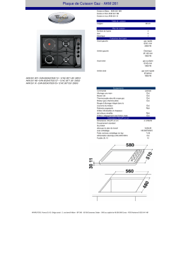 Whirlpool AKM261IX Table mixte Product fiche