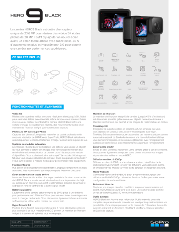 Product information | Gopro Hero9 Black 5K Caméra sport Product fiche | Fixfr