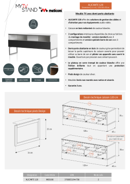 Meliconi Alicante 120 cm blanc Meuble TV Product fiche