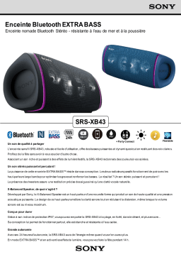 Sony SRS-XB43 Extra Bass Noir Basalte Enceinte Bluetooth Product fiche