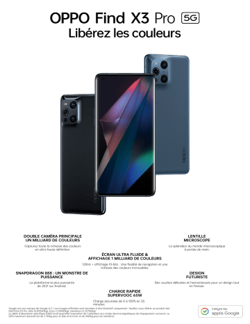 Find X3 Pro Bleu 5G | Product information | Oppo Find X3 Pro Noir gloss 5G Smartphone Product fiche | Fixfr