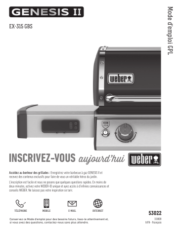 Manuel du propriétaire | Weber GENESIS II EX-315 GBS Barbecue gaz Owner's Manual | Fixfr