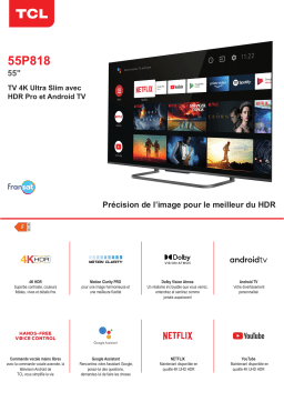 TCL 55P818 Android Tv TV LED Product fiche