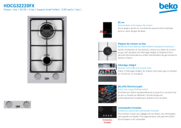 Beko HDCG32220FX Table gaz Manuel utilisateur