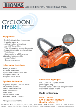 Thomas Cycloon hybrid family et pet Aspirateur laveur Product fiche