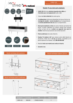 Meliconi Cadix 120 cm gris Meuble TV Product fiche