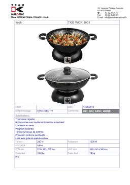 Kalorik TKG WOK 1001 Product fiche