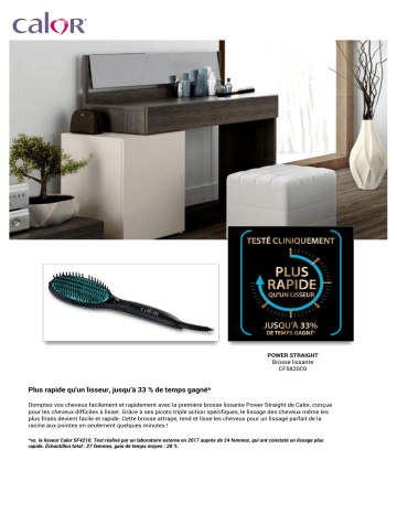 Product information | Calor Power Straight Brosse lissante Product fiche | Fixfr