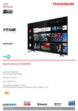 Thomson 43UG6400 Android TV TV LED Product fiche