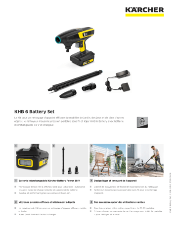 Kärcher | Product information | Karcher KHB6 Nettoyeur moyenne pression Product fiche | Fixfr