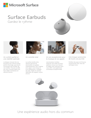 Product information | Microsoft Surface Earbuds Ecouteurs Product fiche | Fixfr