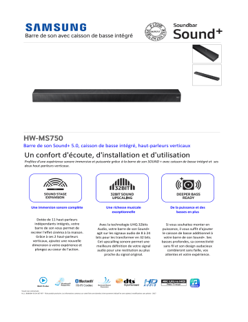 Product information | Samsung HWMS750 Barre de son Product fiche | Fixfr