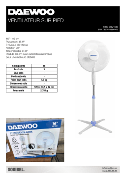 Daewoo DDV1609 Ventilateur Product fiche