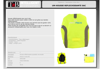 Product information | TNB réfléchissante pour sac Housse Product fiche | Fixfr