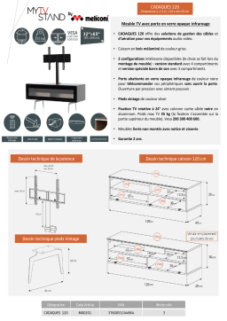 Meliconi Cadaques 120 cm gris Meuble TV Product fiche