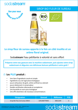 Sodastream Bio FLEUR DE SUREAU Concentré Product fiche