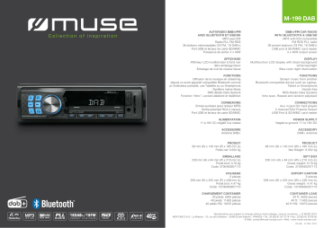 Product information | Muse M-199 DAB+ Autoradio MP3 Product fiche | Fixfr