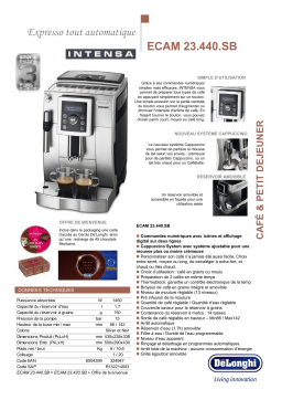 Delonghi Compact ECAM 23.440.SB Expresso Broyeur Product fiche