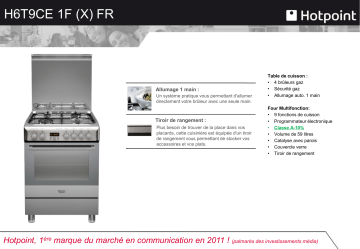 Product information | Hotpoint H6T9CE(X)FR Cuisinière mixte Product fiche | Fixfr